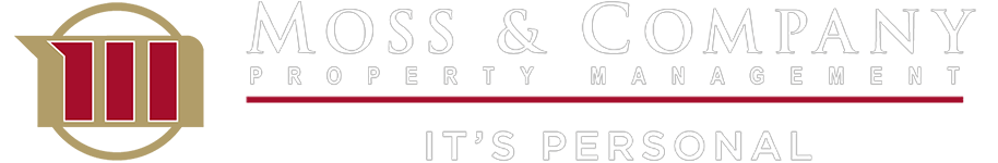 The image is a logo of Moss & Company Property Management.